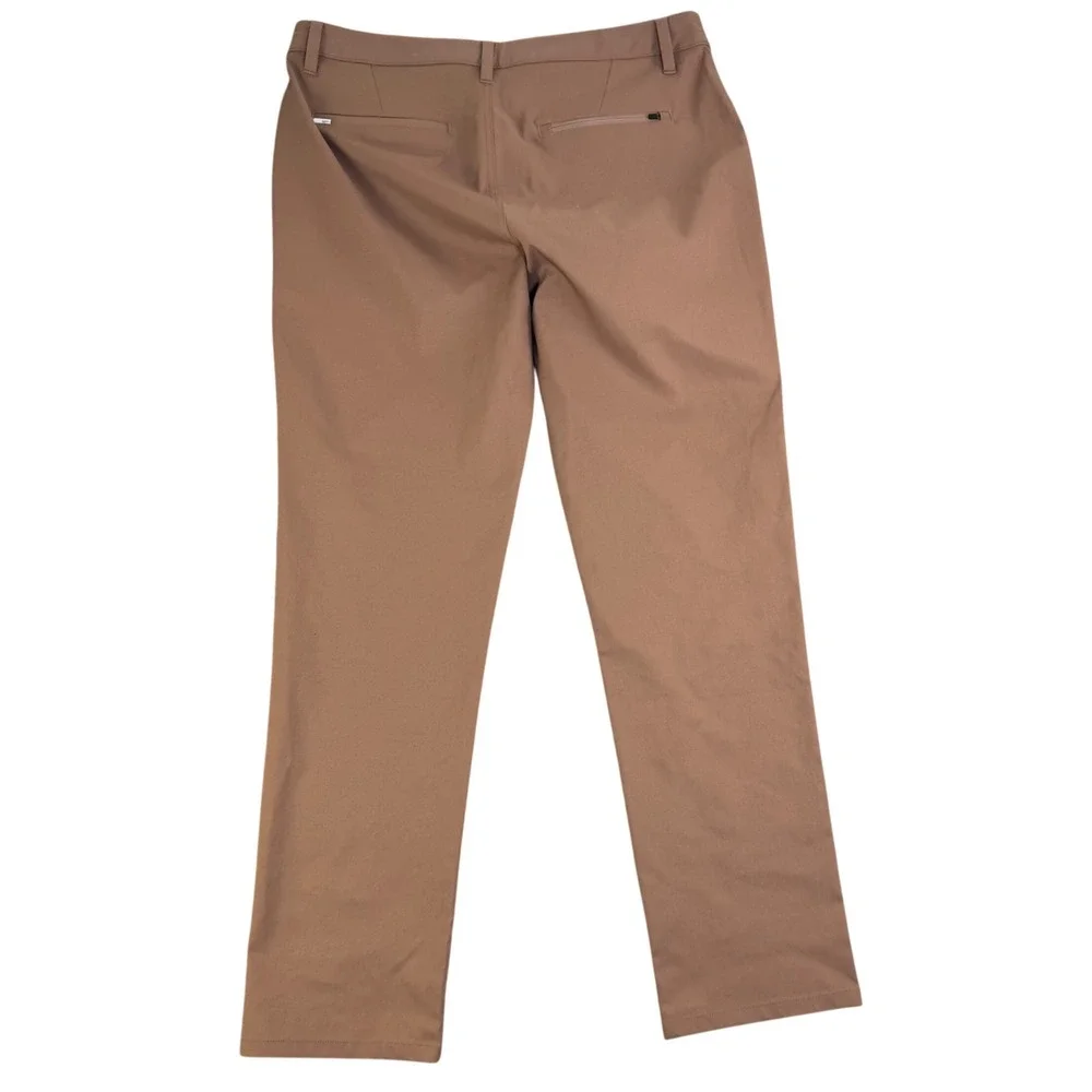 Vuori Meta Pant Mens 34 Tobacco Brown Performance Chino V427 Slim Straight
